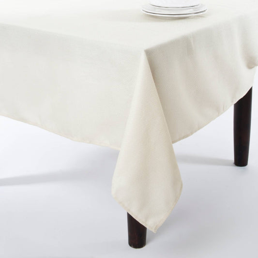 9113 - Ivory Basket Weave Tablecloth