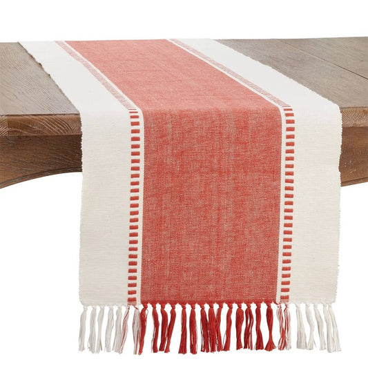 784 - Orange Stripe Cotton 16"x72" Table Runner