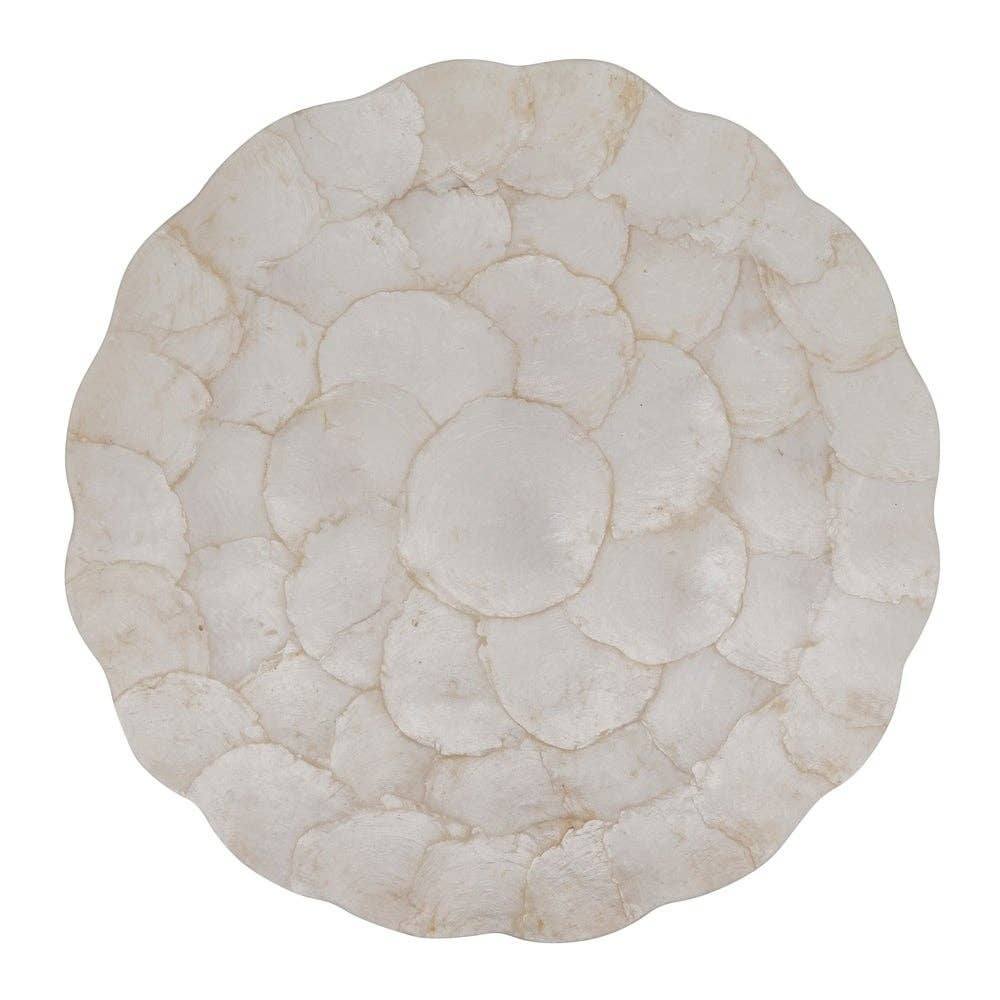1701 - Ivory Capiz Shell Scalloped 15" Round Placemat