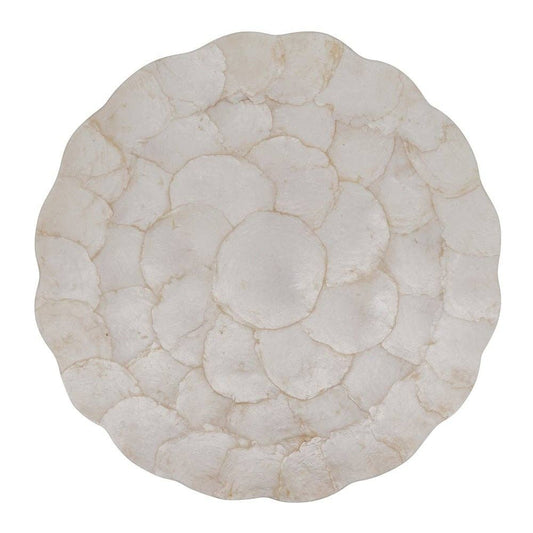 1701 - Ivory Capiz Shell Scalloped 15" Round Placemat