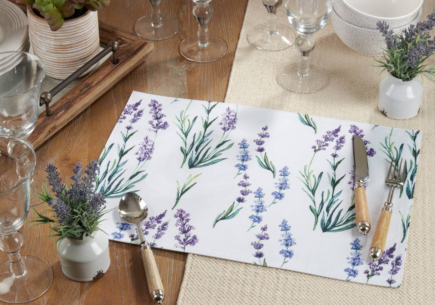 1127 - Garden Lavender White 13"X19" Placemat