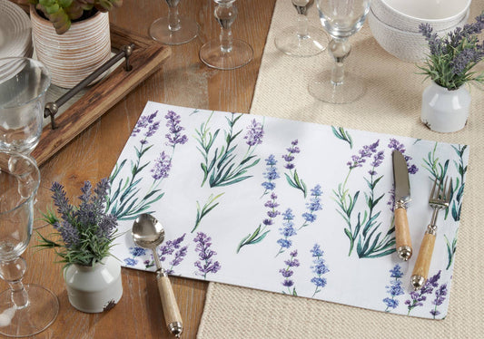 1127 - Garden Lavender White 13"X19" Placemat