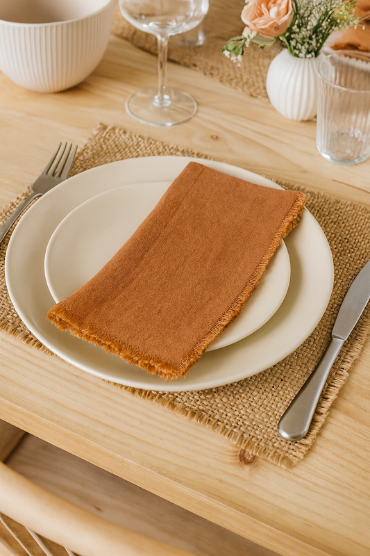 13009 - Terracotta Stone Washed Pure Linen 20" Dinner Napkin