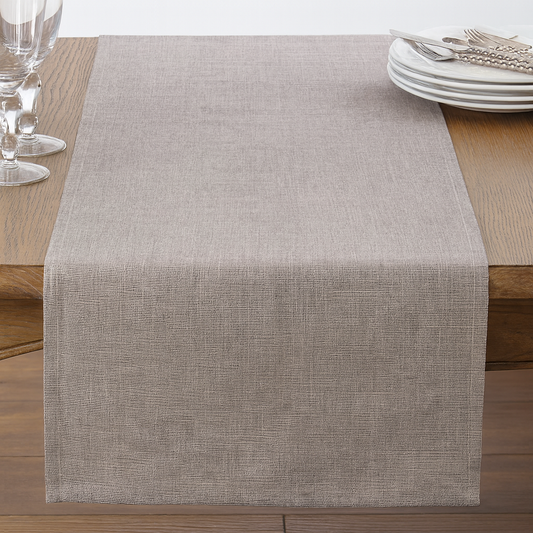 1613 - Classic Grey Pure Linen 16"X72" Table Runner