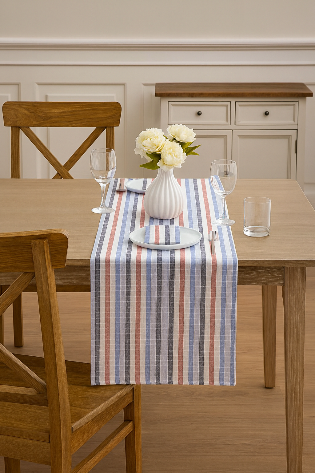 TBL0025 - Colorful Stitched Stripe Design Cotton Table Runner