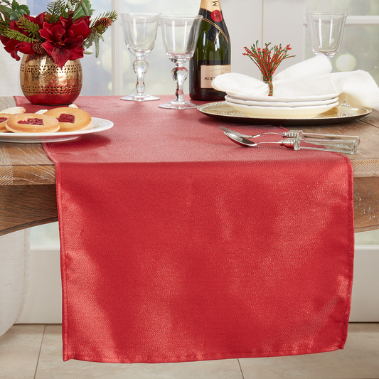 XJ332 - Red Shimmering Holiday Table Runner