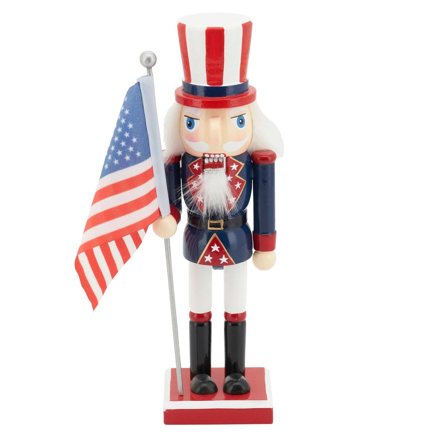 XD605 - 10" Patriotic USA Flag Wooden Nutcracker