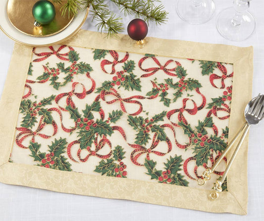 XJ378 - Gitter Accents Sheer Festive Gold 14"x20" Placemat