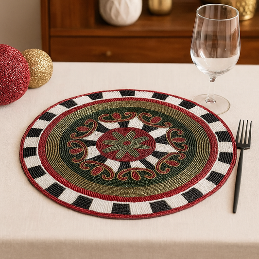 5634 - Exquisite Beaded Placemat 15" Round