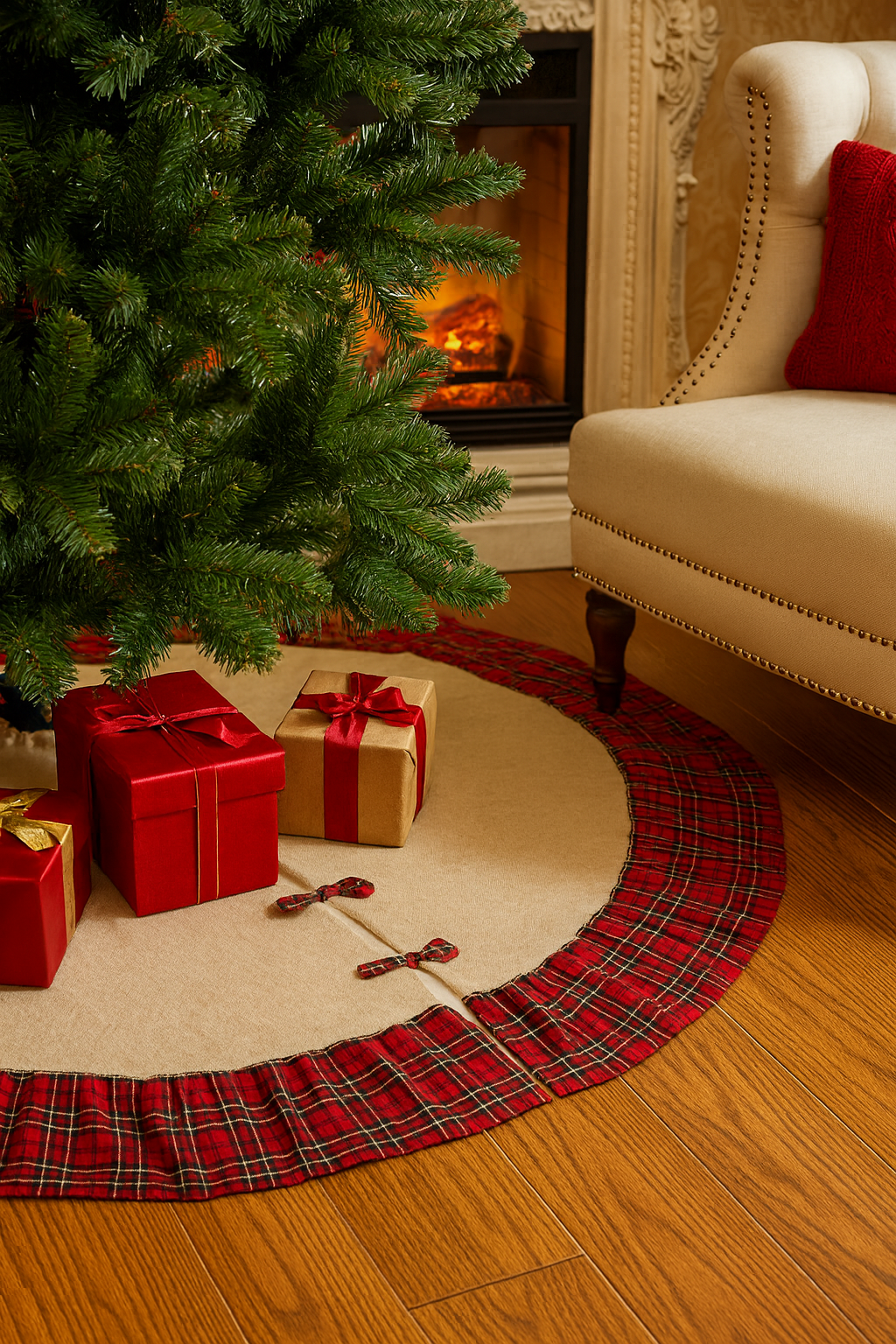 TBL0006 - Classic Tartan Plaid Dazzle 53" Christmas Tree Skirt