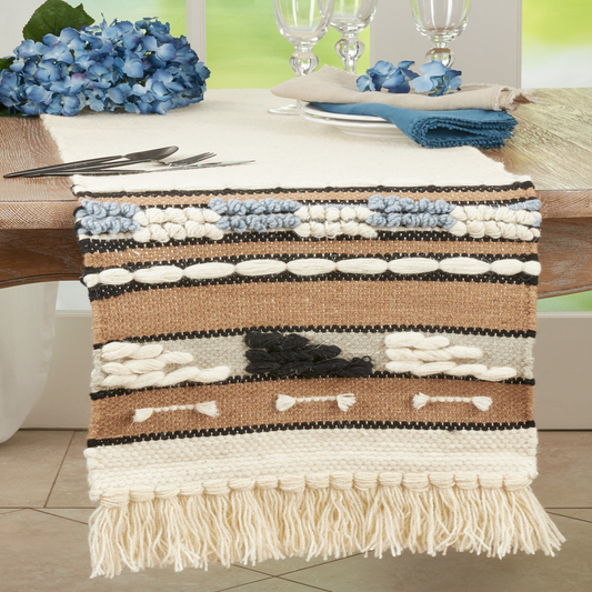 9460 - Textured Boho Wool 16"x72" Table Runner