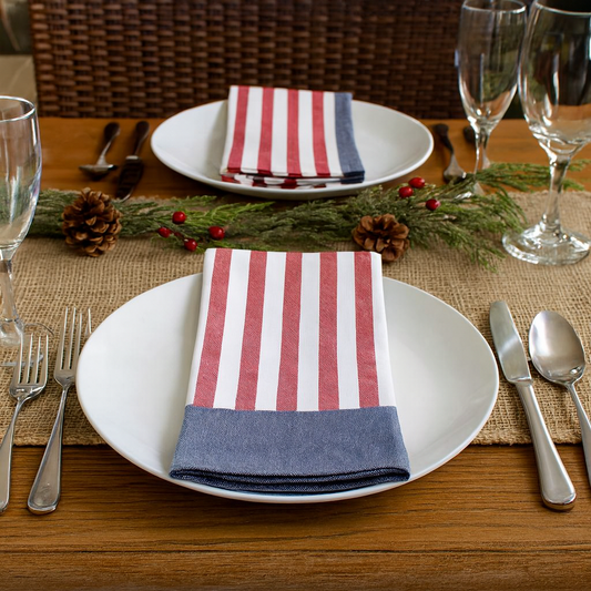 8027 - Striped Design Cotton Cloth Dinner Napkin