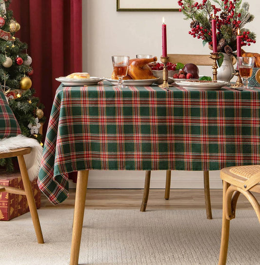 TBL0077 - Classic Red and green Tartan Festive Tablecloth