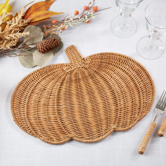 405 - Caramel Rattan Pumpkin 13"X17" Placemat