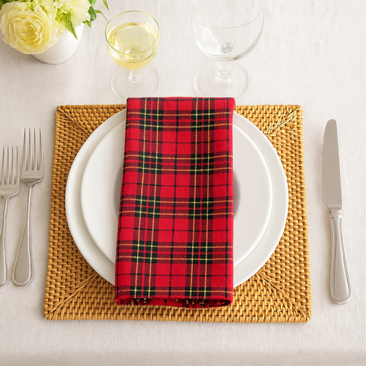 TBL0003 - Tartan Plaid Red 20" Dinner Napkin