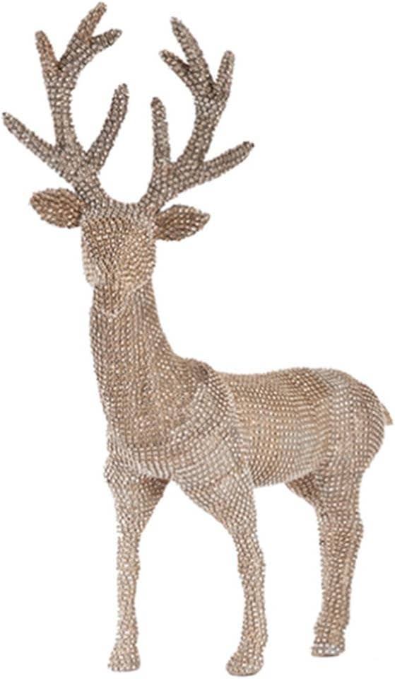 HA999 - Champagne Sparkling Studded 20" Tall Standing Reindeer