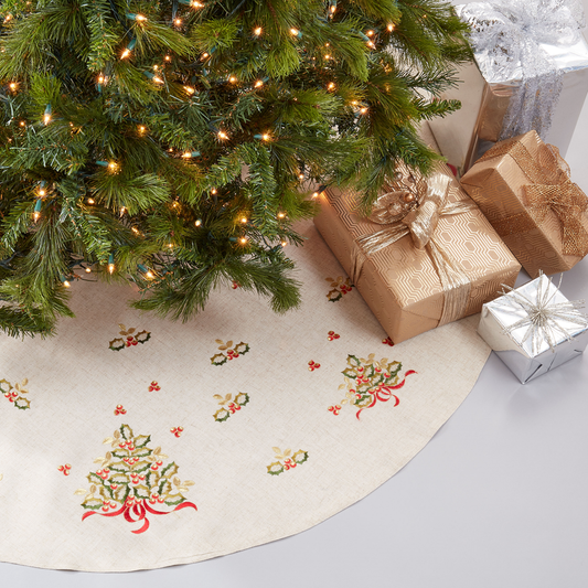 XM641 - Embroidered 56" Christmas Tree Skirt