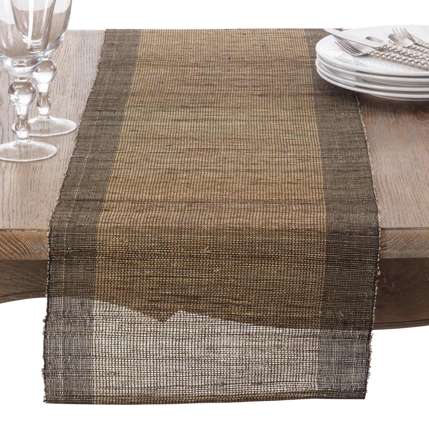157 - Woven Nubby Ramie Natural 14"x72" Table Runner