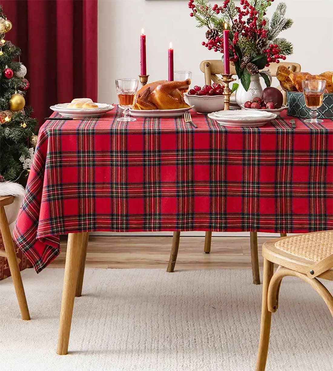 TBL0077 - Red Classic Tartan Festive Tablecloth