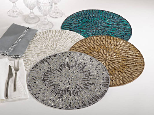 3517 - Jaipur Beaded 15-inch Round Placemat