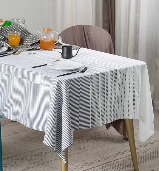 TBL0060 - Modern Woven Striped Cotton Tablecloth