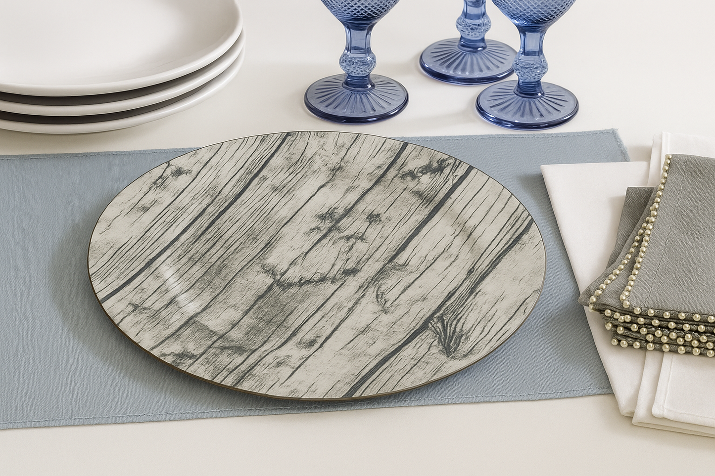 CH426 - Wood Rustic 14" Charger Plate