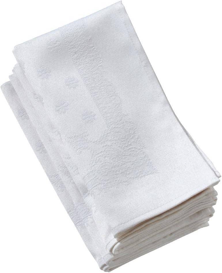 5919 - White Jacquard 18" Cloth Napkin