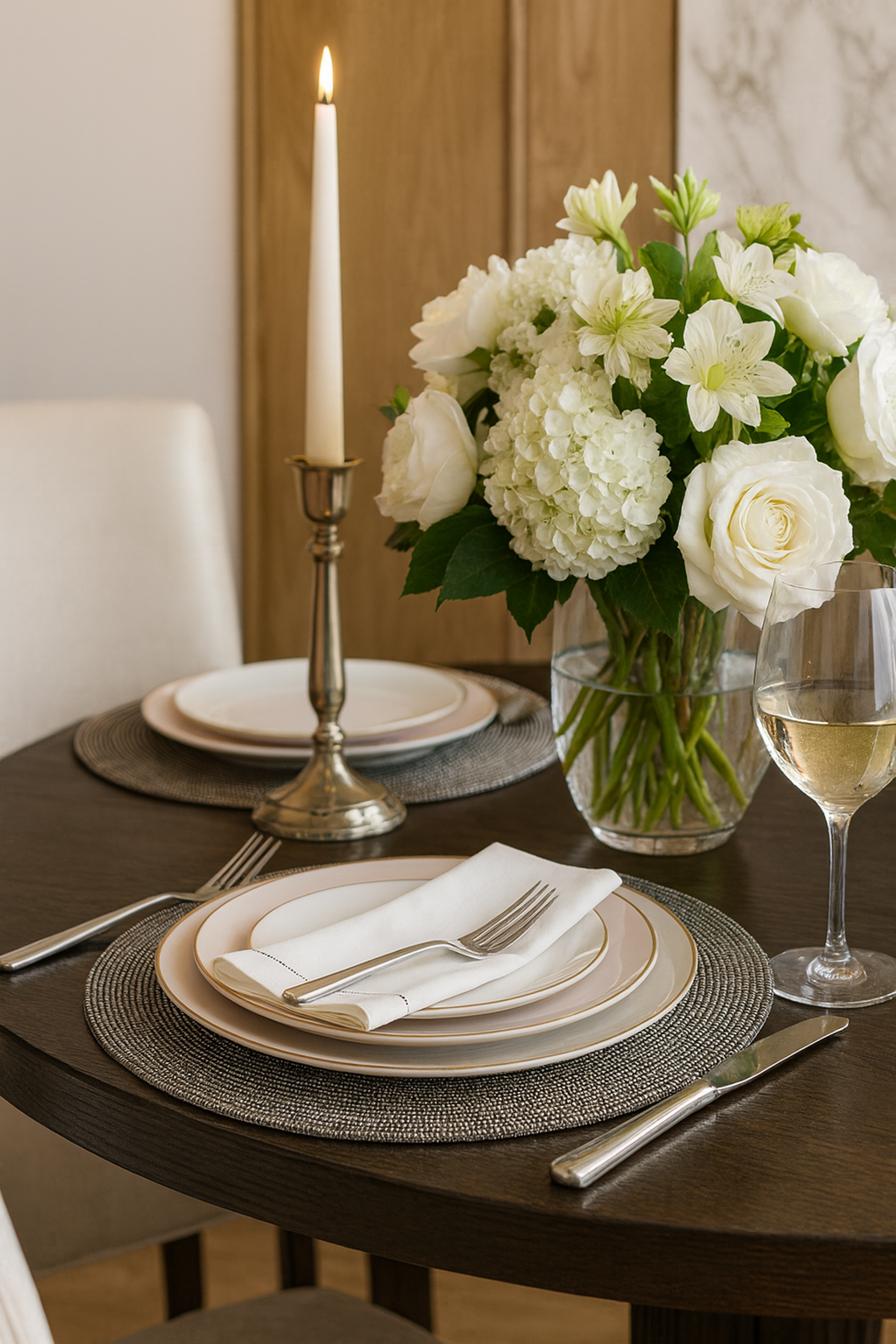 3180 - Beaded Pewter Decorative 14" Round Placemat