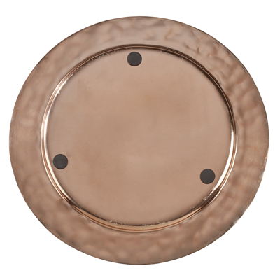 CH866 - Copper Hammered Rim Aluminum 13" Round Charger Plate