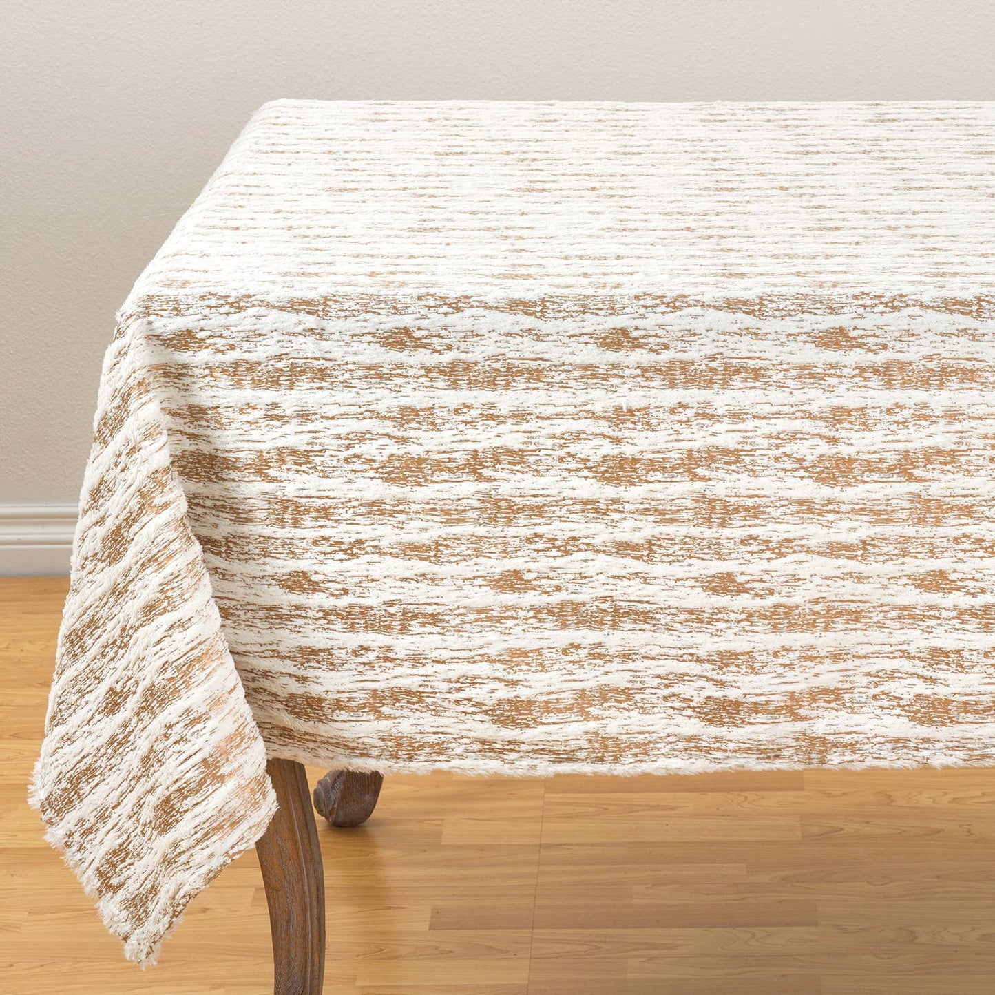 2323 - Gold Foil Print Faux Fur 60" Square Tablecloth
