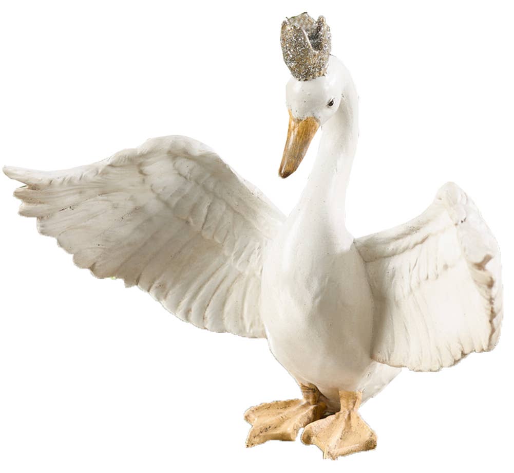 XM303 - 5" Crown Swan White Figurine