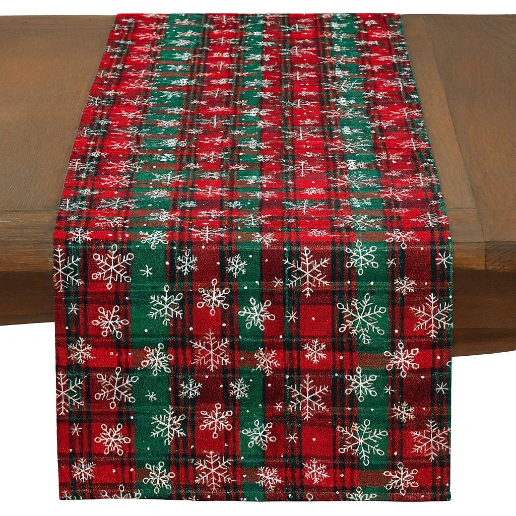 TBL0087 - Snowflake Classic Plaid Table Runner - 13"x73"