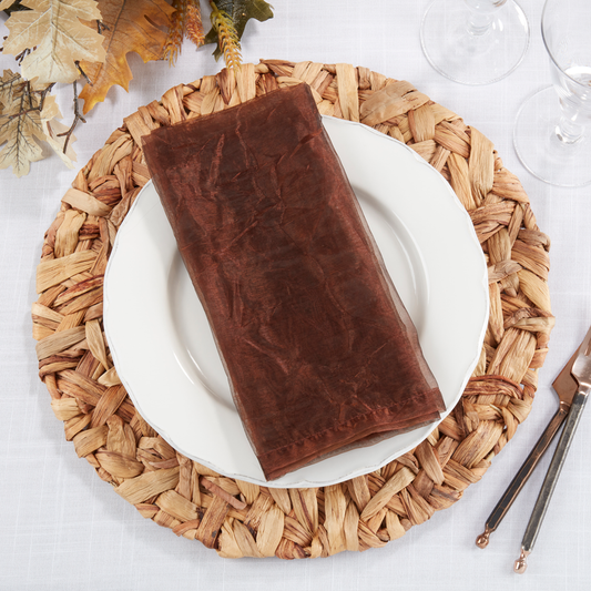 1212C - Brown Crushed Organza 20" Cloth Napkin