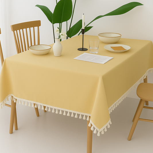TBL0070 - Yellow Mini Houndstooth Patterned Tablecloth