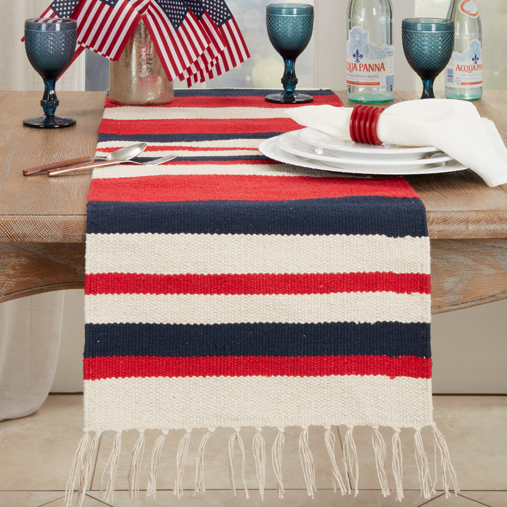 318 - Stripe Americana Cotton 16"X72" Table Runner