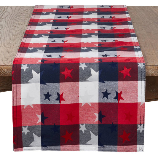 1776 - Stardom Plaid Americana Cotton Blend Table Runner