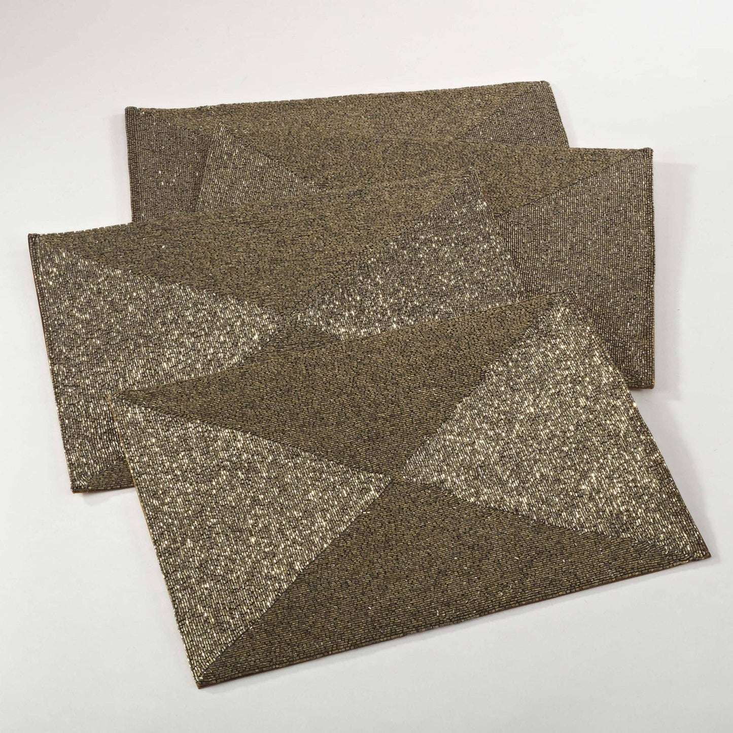 185 - Bronze Hand Beaded Metallic 13"X18" Placemat