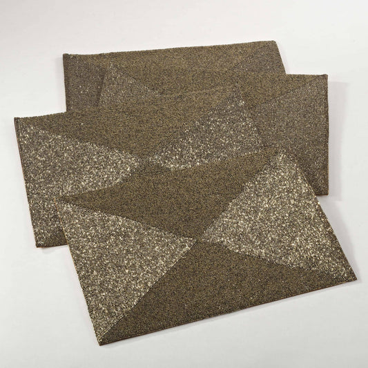185 - Bronze Hand Beaded Metallic 13"X18" Placemat