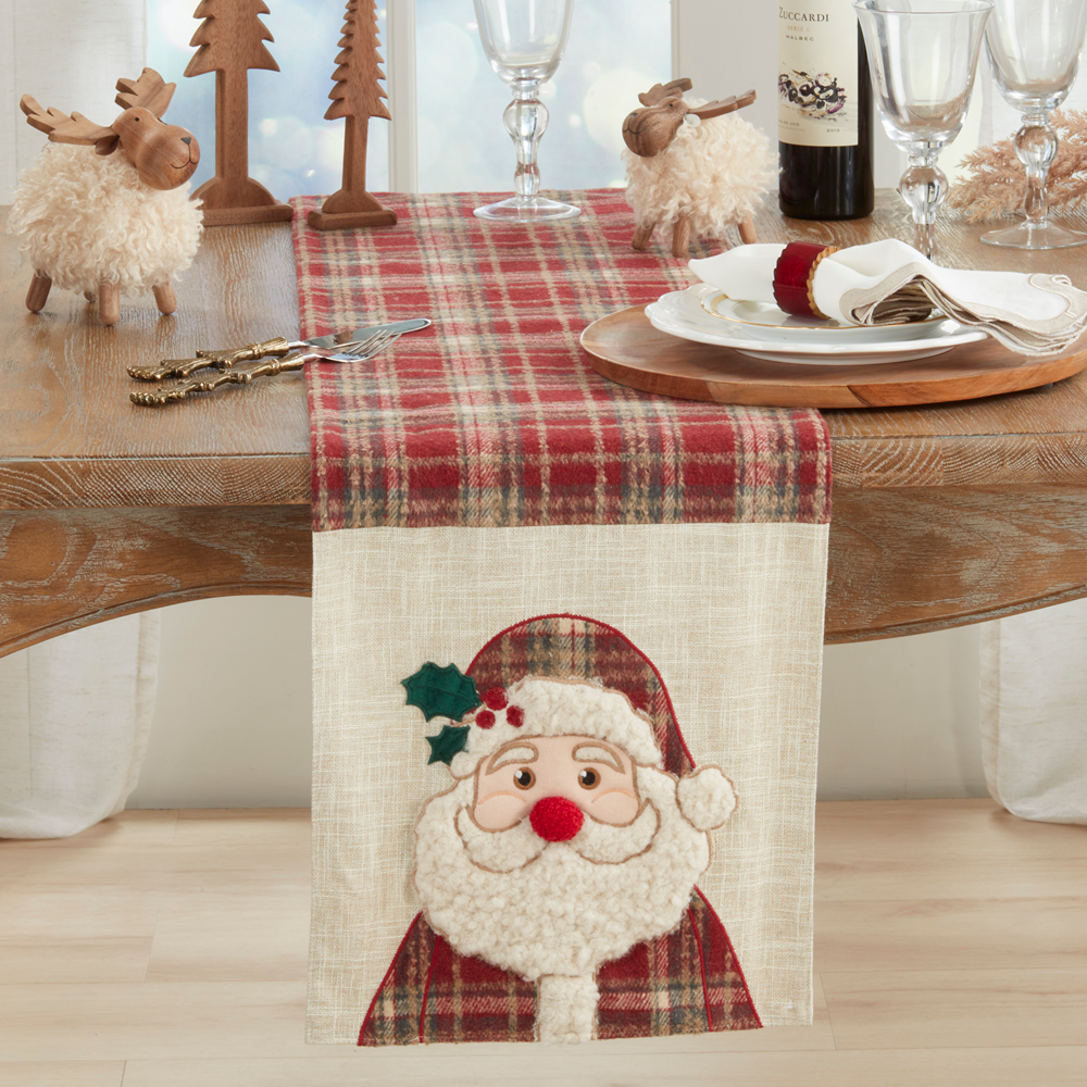 3244 - Classic Plaid Santa 13"X72" Table Runner