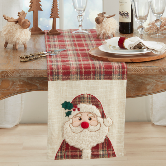 3244 - Classic Plaid Santa 13"X72" Table Runner