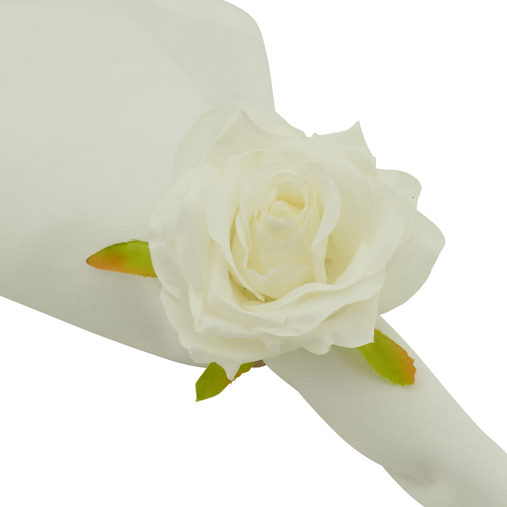 NR286 - White Rose Flower Napkin Ring