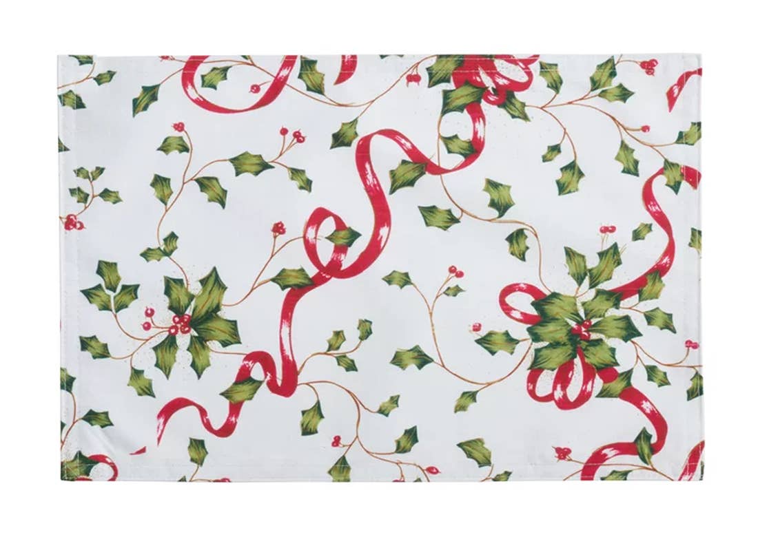 3175 - Holly & Ribbon 13x19 Placemat