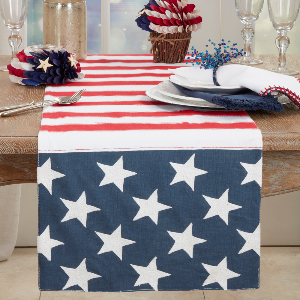 1705 - American Flag Cotton 16"x72" Table Runner