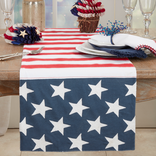 1705 - American Flag Cotton 16"x72" Table Runner