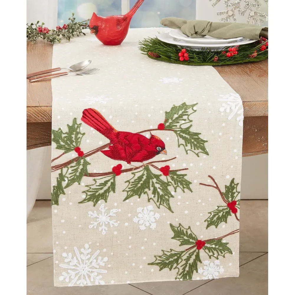 2710 - Perched Cardinal 16X70 Inch Table Runner