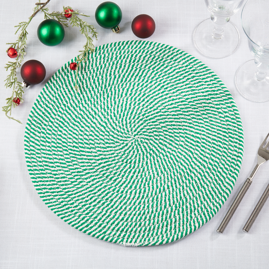 5460 - Green Peppermint Striped 15" Placemat