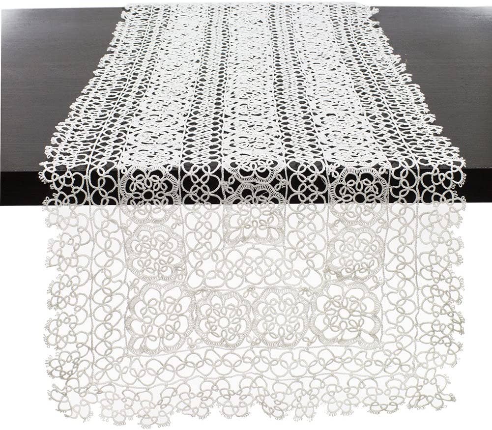 240 - Tatting Lace Cotton 16"x72"  Table Runner