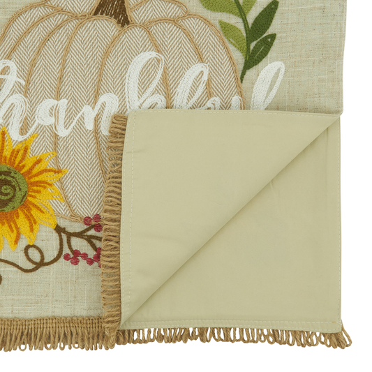 6369 - Embroidered Thankful Pumpkin Table Runner
