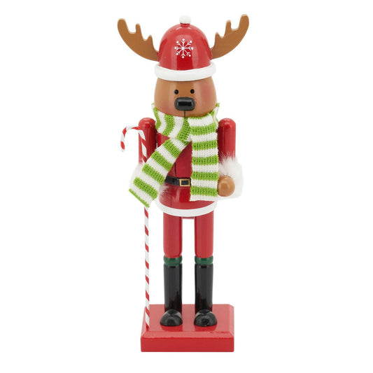 XD597 - 10" Reindeer Wooden Nutcracker