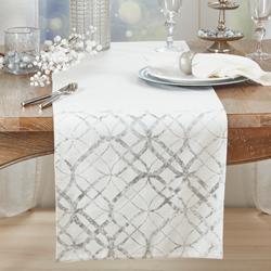 9283 - Silver Metallic Foil Cotton 16"x 72" Table Runner